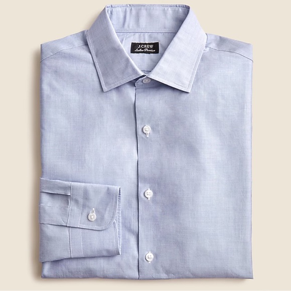 J Crew Ludlow Premium fine cotton dress shirt Mens Size 15 34 Blue‎